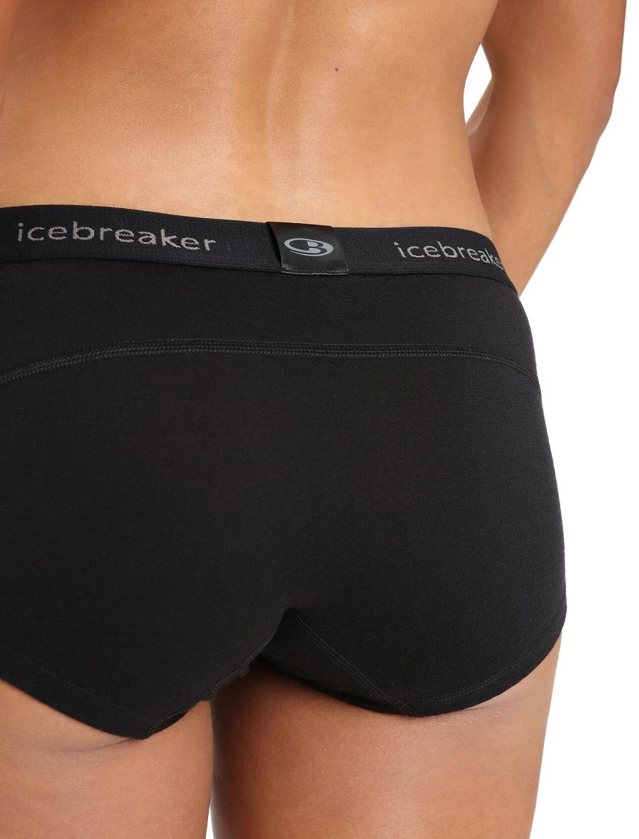 Icebreaker Merino 200 Oasis Thermal Boy Shorts Női Fehérnemű Fekete | HU 1685XYUF